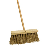Street Broom Long Bristle W/Tapered Handle 16"