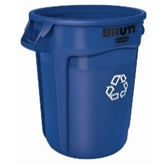 Rubbermaid Brute Container "We Recycle" 32 Gal. Blue #2632