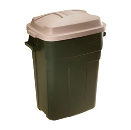 Rubbermaid Roughneck Container with Cover Square 30 Gal. Green