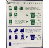Recycling Law Sign 8 1/2" x 11" Blue/Green