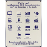 Recycling Electronics Sign Metal 9" x 12"
