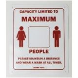 Elevator Max. Capacity Sign Metal Red/White 10"W x 12"H