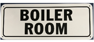 Boiler Room Sign Metal 10" x 4"