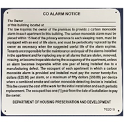 Carbon Monoxide Law Sign Metal 9" x 8"