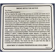 Smoke Detector Law Sign Metal 9" x 8"