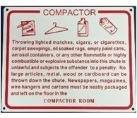 Compactor Warning Sign Metal 10" x 8"