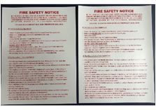 "Apt. Fire Safety" Local Law 10 Sign Vinyl 5 1/2" x 8"