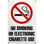 "No Smoking Electronic Cigarette" Sign Metal 6" x 9"