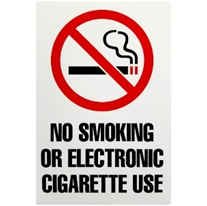 "No Smoking Electronic Cigarette" Sign Vinyl 6" x 9"