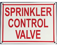 Sprinkler Control Valve Sign Metal 8" x 6"