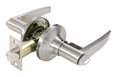 Straight Lever Handle Entry Lockset Brushed Nickel
