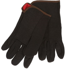 Jersey Gloves Brown Red Lined