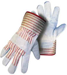 Work Gloves W/Cuff Leather Palm