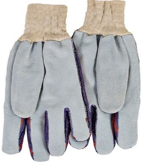 Work Gloves Knit Wrist Leather Palm