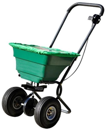 Ice Melt Spreader Rubber Wheels 75 Lb. Capacity