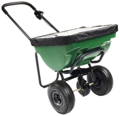 Ice Melt Spreader Heavy Duty Rubber Wheels 100 Lb. Capacity
