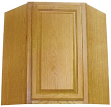 Country Oak Raised Panel Corner Wall Cabinet 24" x 30"