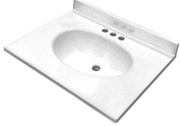 Vanity Top Cultured Marble White