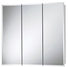 Medicine Cabinet Frameless Tri-Door 24" x 26"