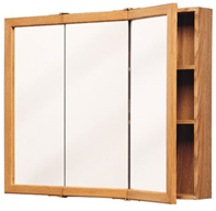 Medicine Cabinet Tri Door 24" x 26" Oak