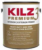 Kilz 3 Latex Primer Sealer Stain Blocker Heavy-Duty High Hide White 1 Gal.