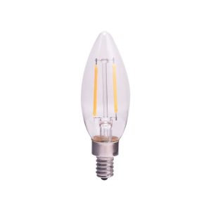 LED Torepdo Candelabra Base Bulb 4W = 40W Clear 27K Dimmable