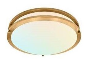 LED Flush Mount Round Fixture Brass Finish CCT