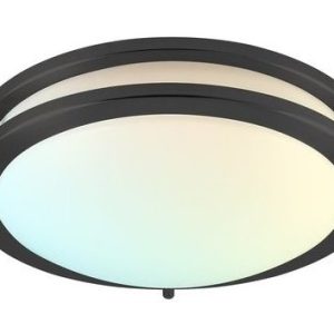 LED Flush Mount Round Fixture Matte Black CCT