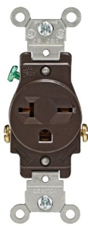 Receptacle Heavy Duty 20A 250V Brown 6-20R