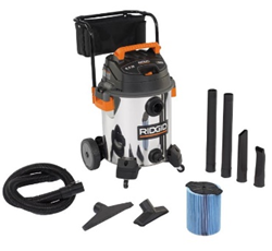 Ridgid Wet/Dry Vac Stainless Steel 16 Gal. W/Cart
