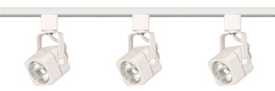 Square Track Lighting Line Voltage Kit 3 Light 48" MR16 White