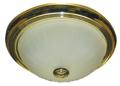 Dome Fixture 2 Light Polished Brass Frosted Glass