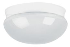 Kitchen Fixture 2 Light Mushroom 10" White Glass