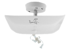 Bedroom Fixture Square W/Pull Chain 2 Light 12"