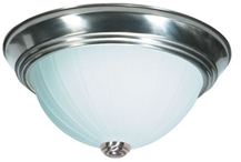 Dome Fixture 2 Light Brushed Nickel Frosted Glass