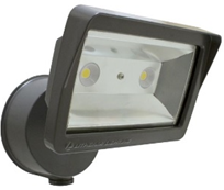 LED Outdoor Mini Single Head Photocell Floodlight 26W 1900 Lumens 40K Bronze