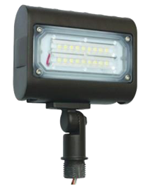 LED Mini Flat Panel Floodlight Swivel Mount 30W 3718 Lumens 50K Bronze