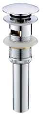 Touch Lock Pop Up Assembly Brass W/Overflow 1 1/4" Chrome Plated