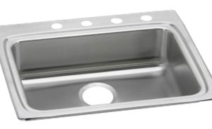 Kitchen Sink 6" Deep 4 Hole Stainless 25" x 22"
