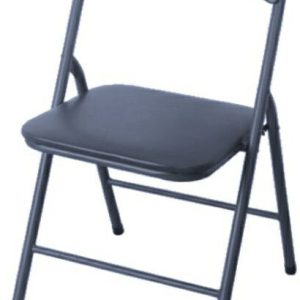 CHAIR/FOLDING-PADDED SEAT/BACK BLAK
