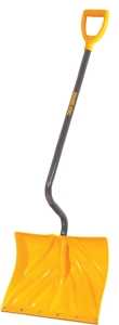 True Temper 1603072 Snow Shovel, 18 in W Blade, 13-1/2 in L Blade, Combo Blade, Polyethylene Blade, Steel Handle