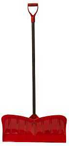 Garant NPP26KDU Snow Pusher, 26 in W Blade, Polyethylene Blade, Wood Handle, D-Shaped Handle, 46-1/4 in L Handle