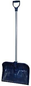 Rugg 26PDX-S Snow Shovel, 18 in W Blade, Combo Blade, Polyethylene Blade, Steel Handle, Navy
