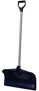 Rugg 34PD-S Snow Pusher, 20 in W Blade, Polyethylene Blade, Steel Handle, D-Shaped Handle, Navy