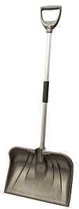 Rugg 26PL-S Snow Shovel, 18 in W Blade, Combo Blade, Polyethylene Blade, Aluminum Handle, Navy