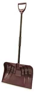 Rugg 36PW-S Snow Shovel, 20 in W Blade, Combo Blade, Polyethylene Blade, Steel Handle, Merlot