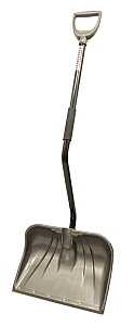 Rugg 26PBSW-S Snow Shovel, 18 in W Blade, 13 in L Blade, Combo Blade, Polyethylene Blade, Steel Handle, 53-1/2 in OAL