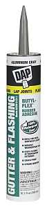 DAP Butyl-Flex 18188 Gutter and Flashing Sealant, Gray, Paste, 10.1 fl-oz Cartridge