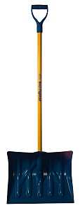 Mount Waldo Plastics 18SFSB Snow Shovel, 18 in W Blade, Steel Handle, Blue