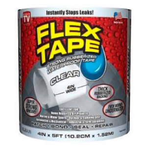 Flex Seal TFSCLRR0405 Repair Tape, 5 ft L, 4 in W, Clear